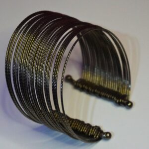 Stylish Black Multi-Layer Metal Cuff Bracelet for Girls and Women